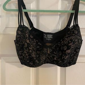 Soma Black Lace Enticing Lift Balconet  Underwire Bra 36 G